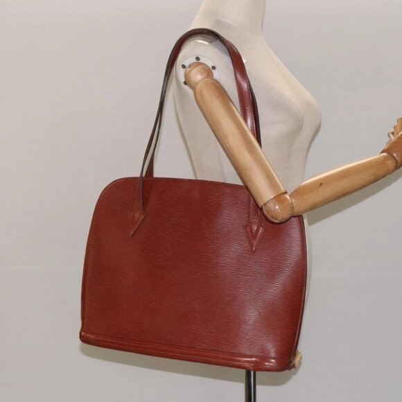 LOUIS VUITTON Epi Lussac Shoulder Bag Brown M52283 LV Auth 119810 - Picture 3 of 16